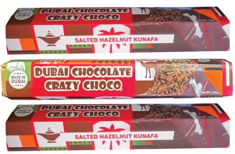 Dubai Chocolate Salted Hazelnut Kunafa, 80g/2.8oz (3-Pack)