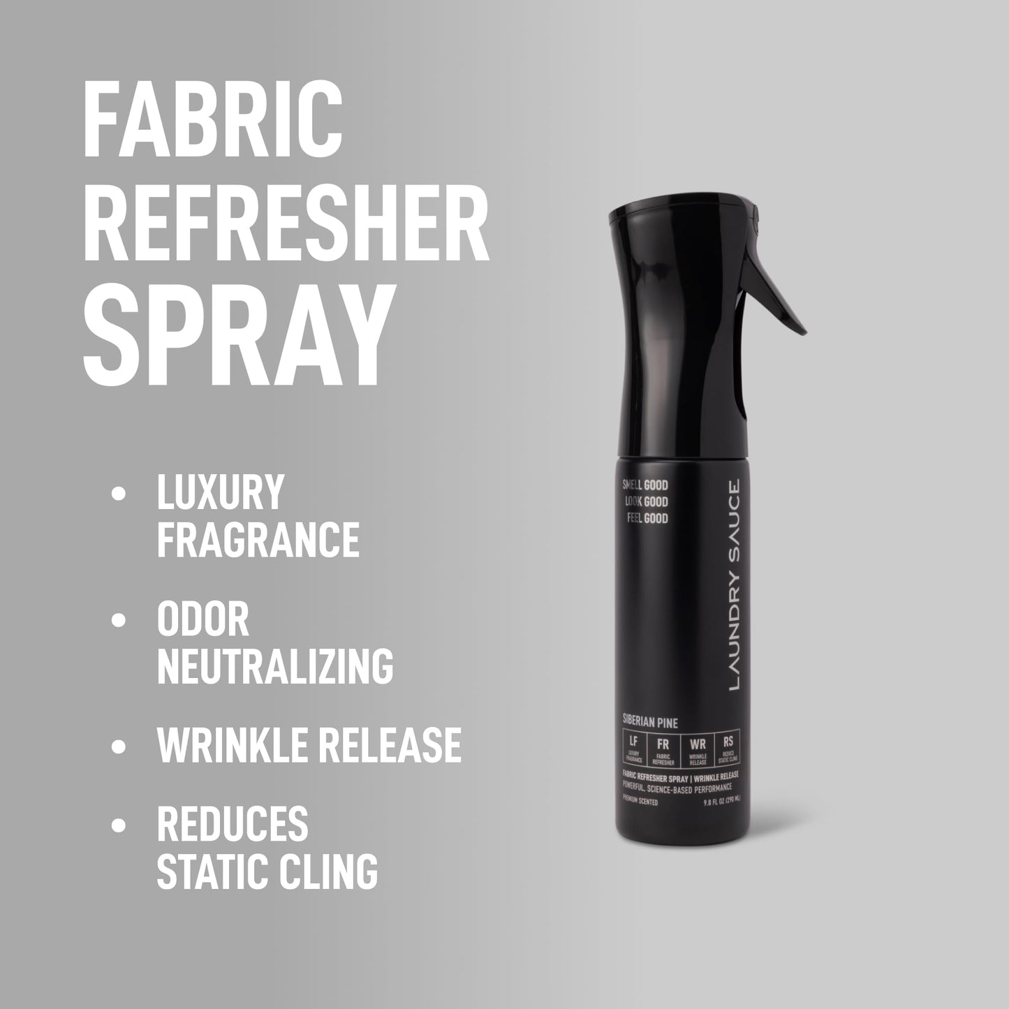 Laundry Sauce Fabric Refresher Spray, Odor-Fighting Fabric Refresher, Fragrance and Laundry Scent, 9.8 fl oz, Siberian Pine