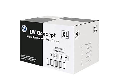 LW Concept Black Nitrile Disposable Gloves - Latex & Powder-Free (X-Large, Pallet of 90 Cases)