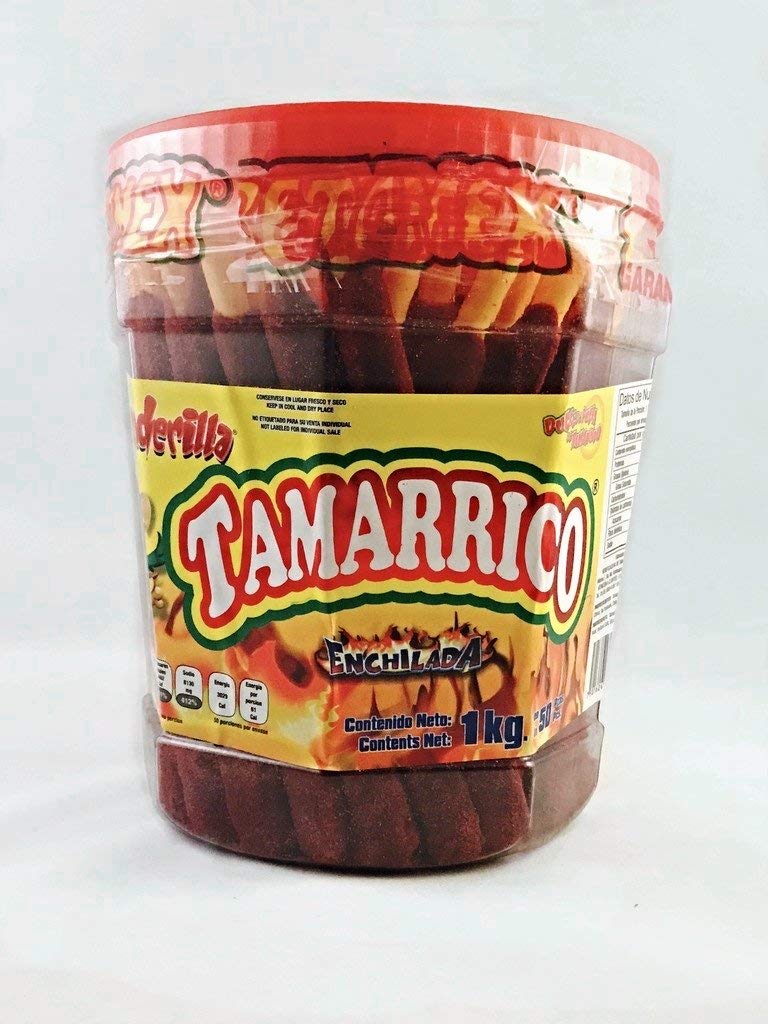 Tamarrico Tarugos Tamarindo Con Chile Mexican Tamarind Candy Sticks 50 Pcs 1kg, 4 Pack