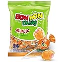 Bon Bon Bum - Fruity Lollipop with Bubble Gum center - Perfect for Parties and Sharing (24 Pieces, Mango)