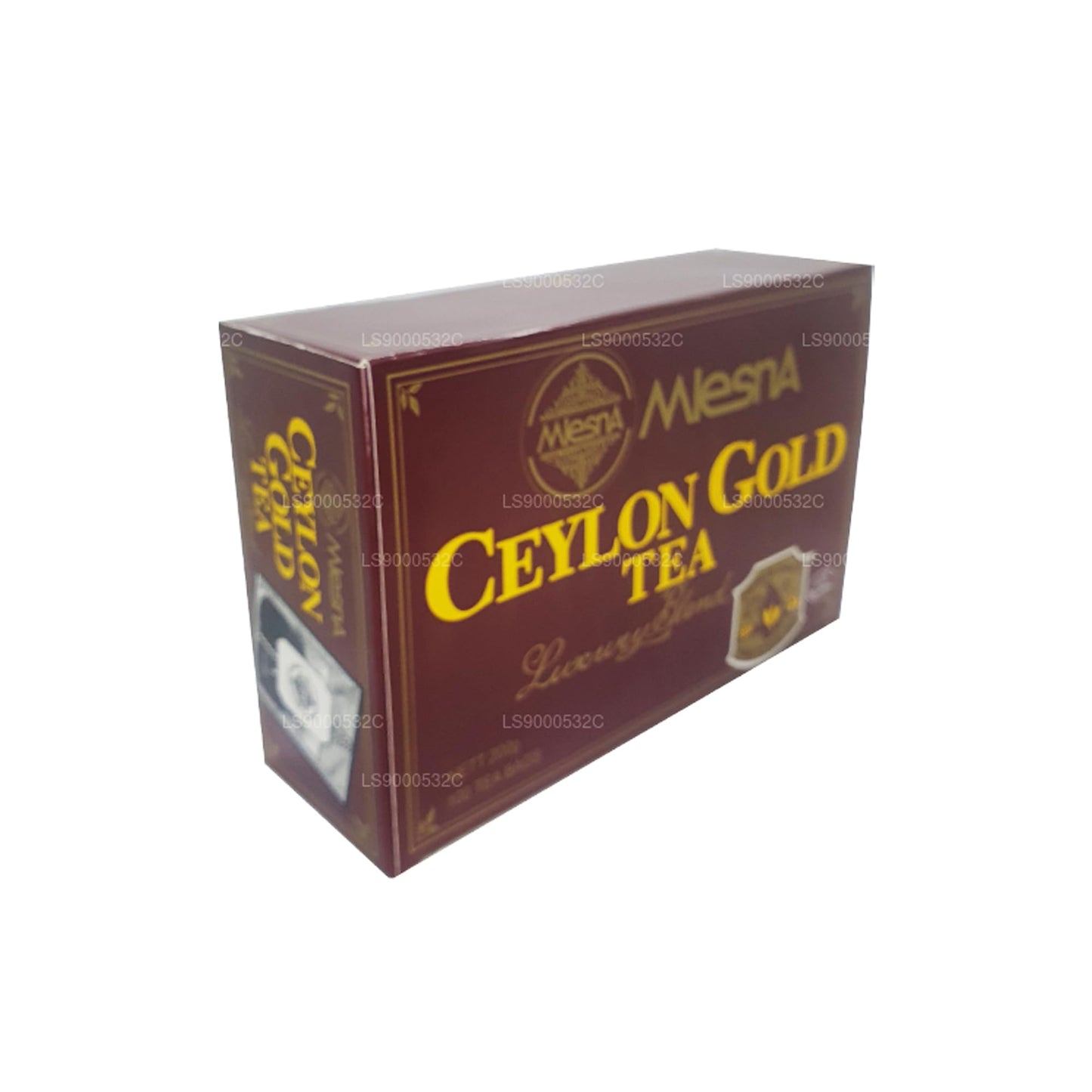 Mlesna Ceylon Gold Tea Luxury Blend 100 Tea Bags - Pure Ceylon Sri Lanka Finest Black Tea Box