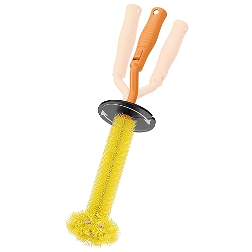 Universal Garbage Disposal Brush - 360° Rotating Head with Rubber Splash Guard, 17.7 Inches,Long-Handle Sink & Disposer Cleaner