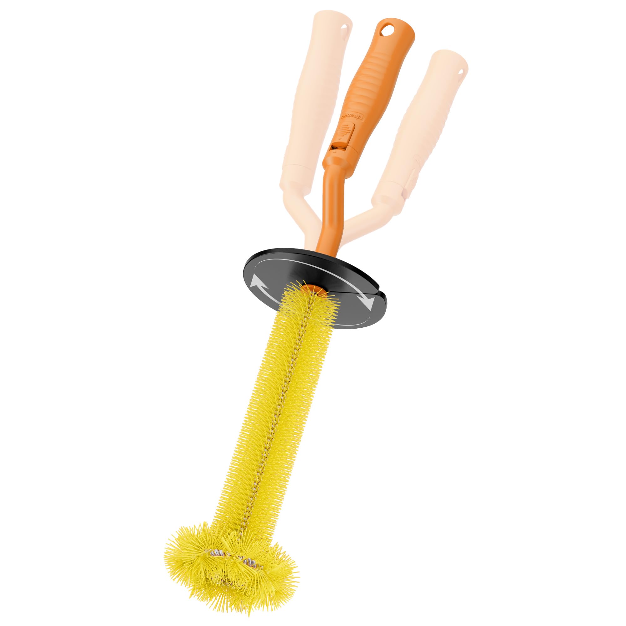Universal Garbage Disposal Brush - 360° Rotating Head with Rubber Splash Guard, 17.7 Inches,Long-Handle Sink & Disposer Cleaner