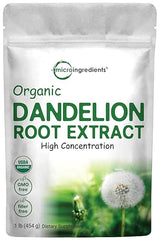 Organic Dandelion Root Tea Powder, 1lb | Up to 450 Servings | Premium Source for Daily Beverage | 100% Pure Dandelion Supplement | Caffeine Free