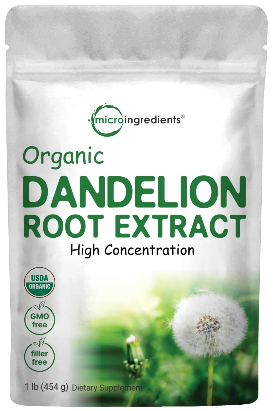 Organic Dandelion Root Tea Powder, 1lb | Up to 450 Servings | Premium Source for Daily Beverage | 100% Pure Dandelion Supplement | Caffeine Free