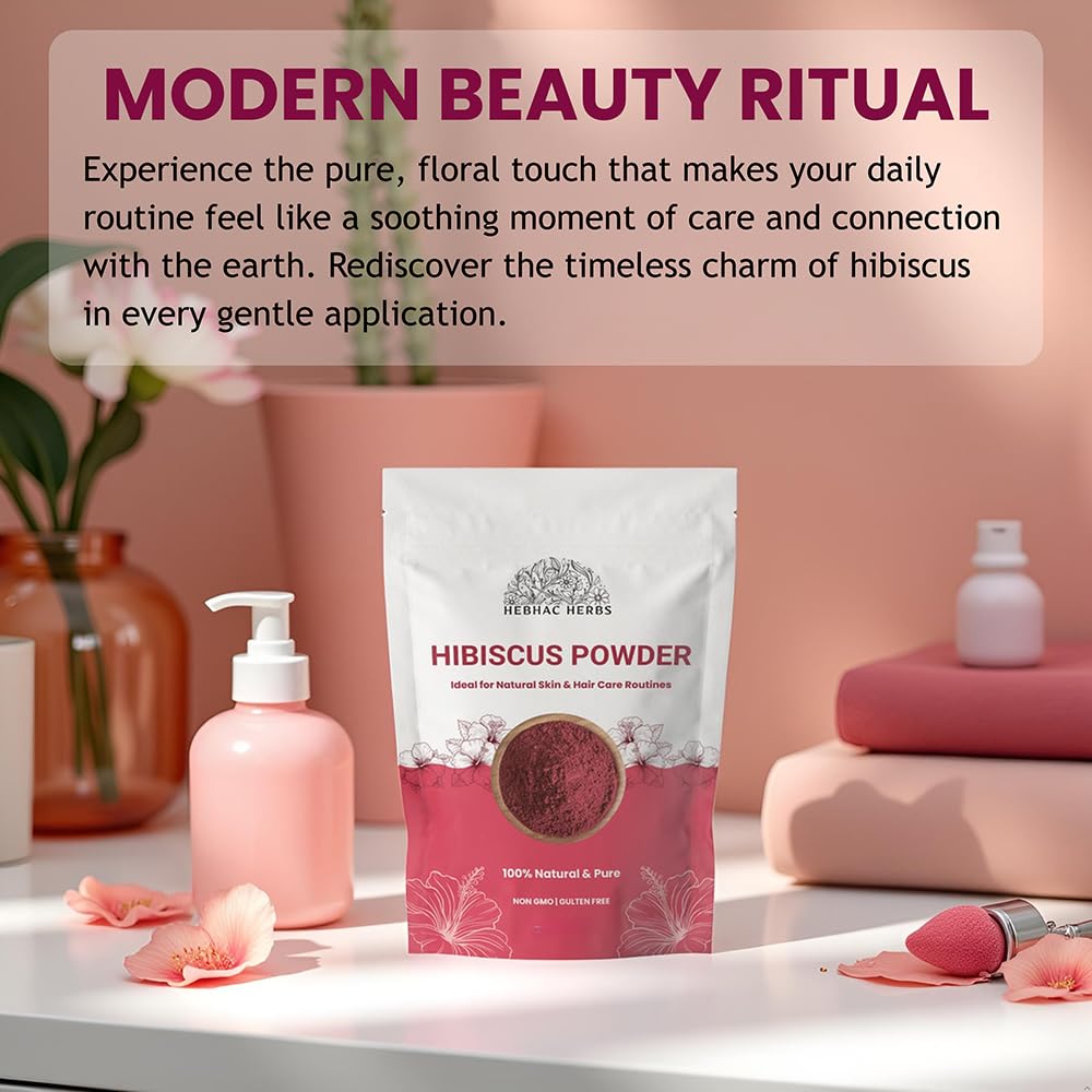 Hibiscus Powder for Skin 227g | Hibiscus Powder for face (8 oz) | 100% Pure Raw Hibiscus Powders for Hair, Skin & Tea | Vegan, Non GMO, Gluten