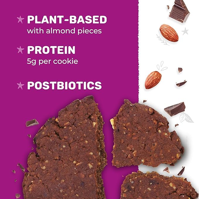 3PM Afternoon Bites Cranberry Flaxseed Functional Cookies, with Postbiotics and 5g of Protein, box of 12 individually wrapped cookies