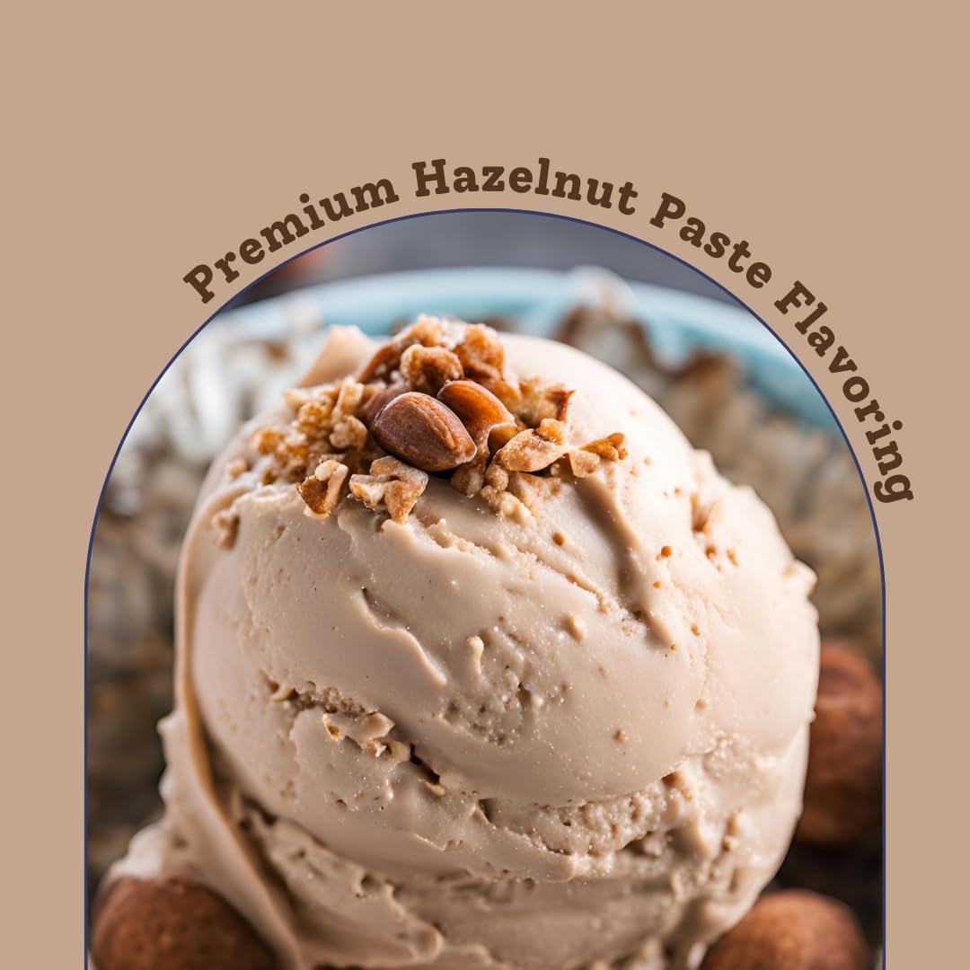 Hazelnut Paste Flavoring for Gelato, Rolled Ice Cream, and Ice Cream. (500g, 1.1 lbs) Made with Natural Hazelnuts
