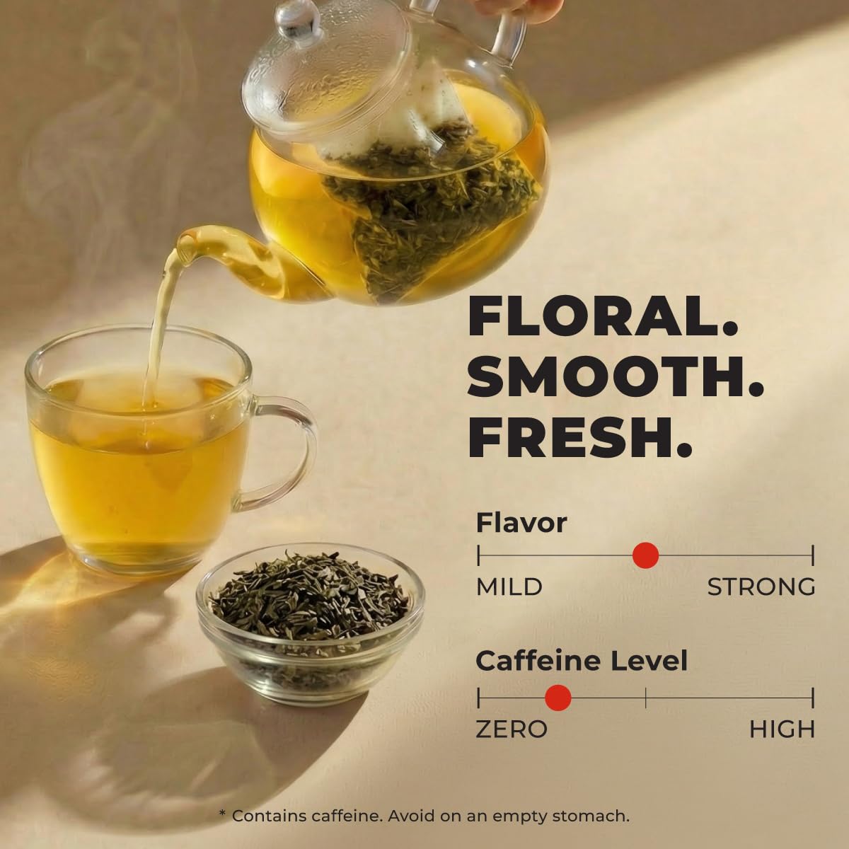 Gya Tea Co Jasmine Green Tea Bags (100 Bags) - Caffeinated Green Tea With Jasmine, Delicate, Floral & Sweet Aroma & Taste, Enjoy Hot Or Iced