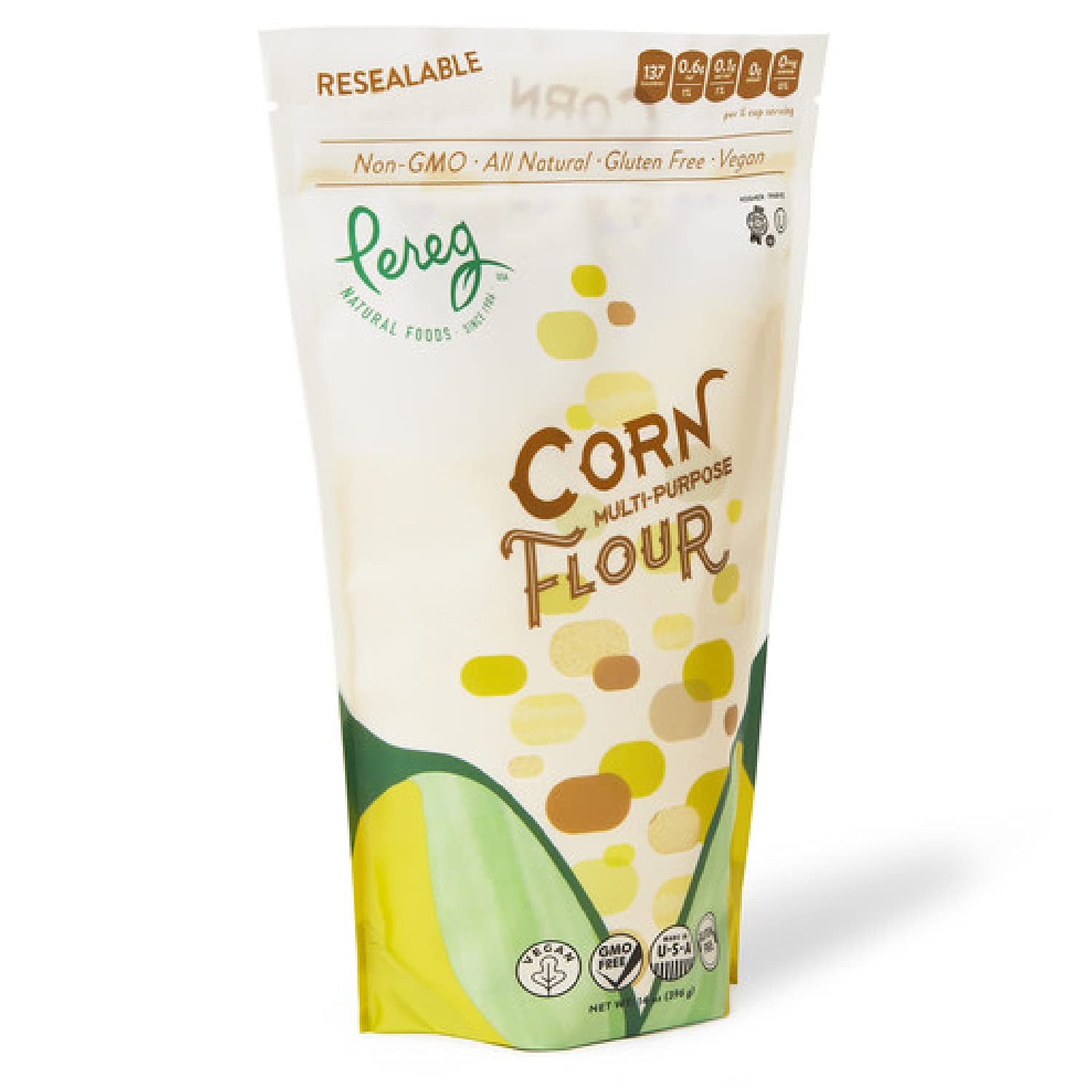 Yellow Corn Flour (14 oz) - Vegan, Non-GMO, Made In USA, Gluten-Free - Cornflour for Mexican Dishes, Bread, Muffins, Cakes, Tortillas, Pupusas