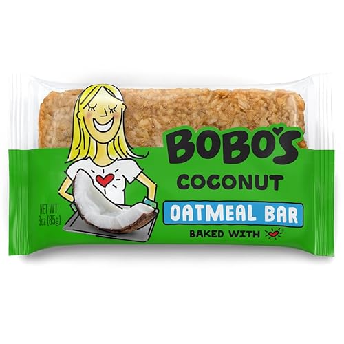 Bobo's Coconut Oat Bars, Simple Ingredients, Whole Grain Oats, Plant Based, Gluten Free Breakfast Bars, Non-GMO, Healthy Snacks for Adults & Kids (12