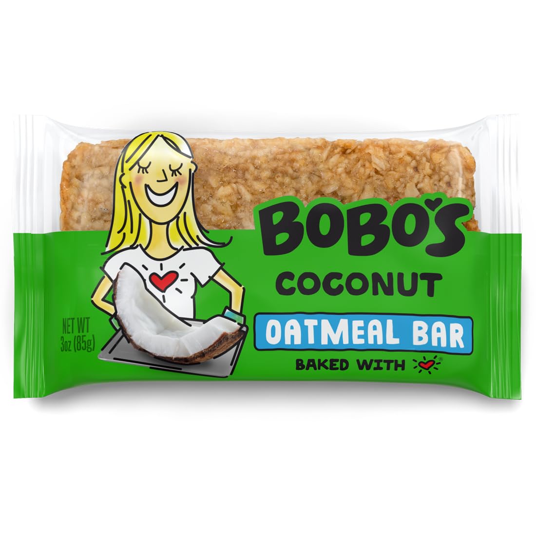 Bobo's Coconut Oat Bars, Simple Ingredients, Whole Grain Oats, Plant Based, Gluten Free Breakfast Bars, Non-GMO, Healthy Snacks for Adults & Kids (12