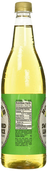Rose's Lime Juice - Sweetened, 1 Liter (33.8 Fluid Ounces) Plastic Bottle (Pack of 2)