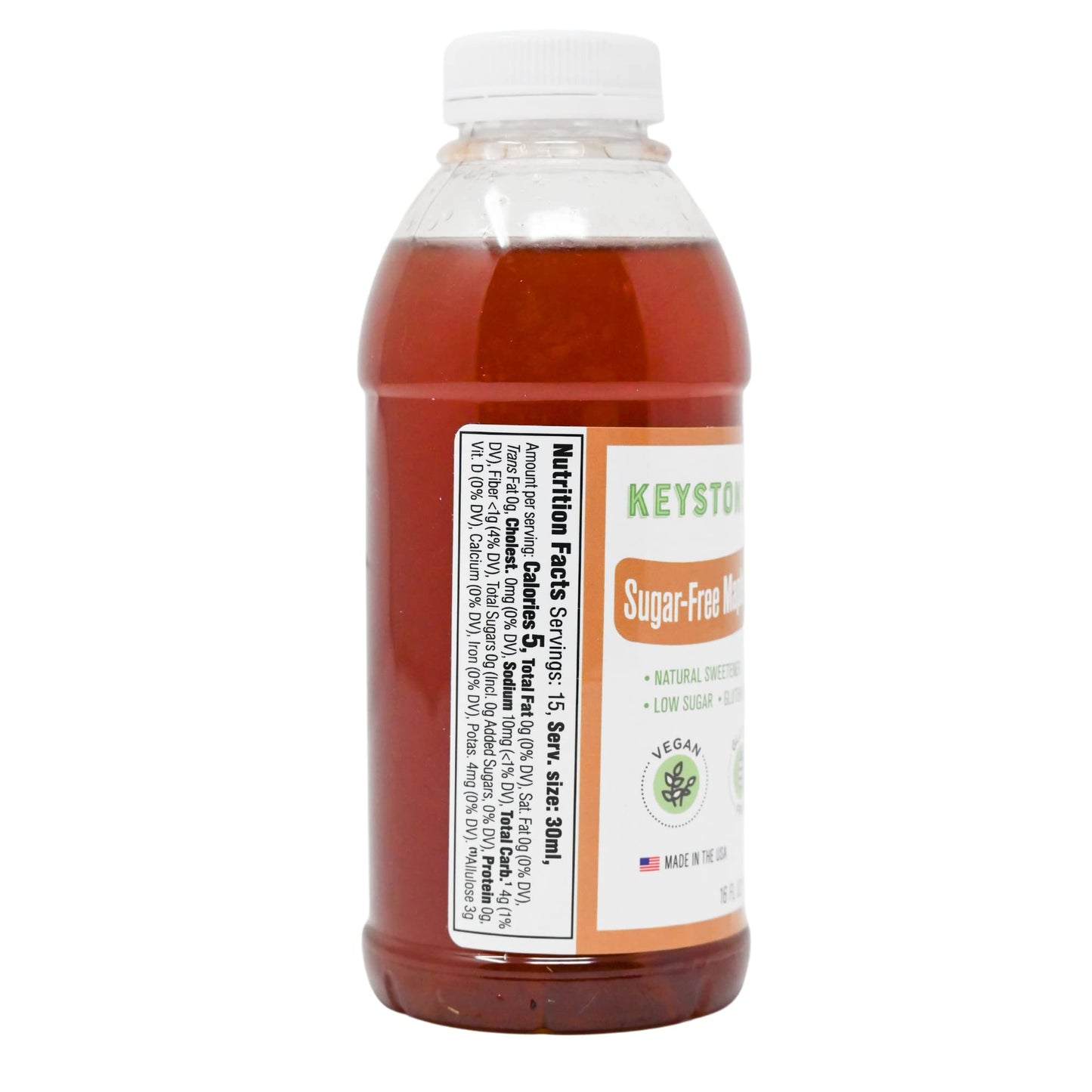 Keystone Pantry Sugar Free Maple Flavored Syrup - 1 Pint Bottle - Low Carb, GMO and Gluten Free, Kosher - Keto Syrup for Pancakes and Waffles - Rich