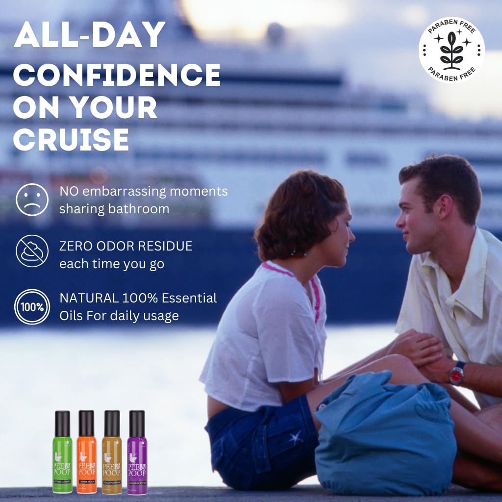 Pee&Poo Toilet Odor Control-Aromatic & Refreshing Toilet Spray, Use Before You Go, Infused with Natural Essential Oils - 60ml-Pocket Travel Size