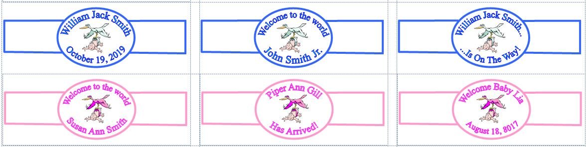 Custom Pink It's a Girl Chocolate Cigars Box of 24 with Personalized Bands