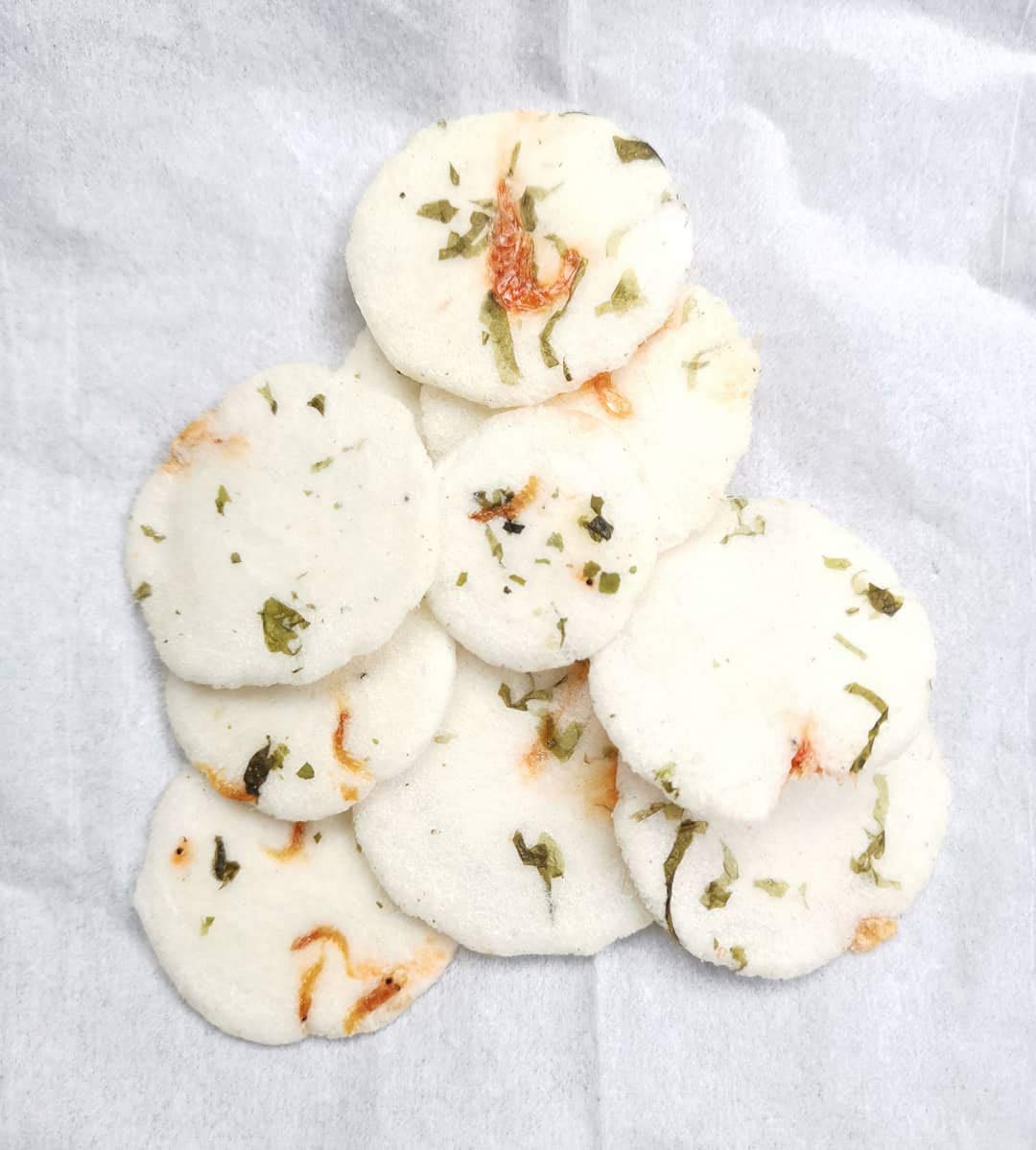 MIKAWAYA Ebi Mangetsu - Shrimp Full Moon Potato Crackers 2.65 oz. (75 g) (Pack of 4) - MADE IN JAPAN
