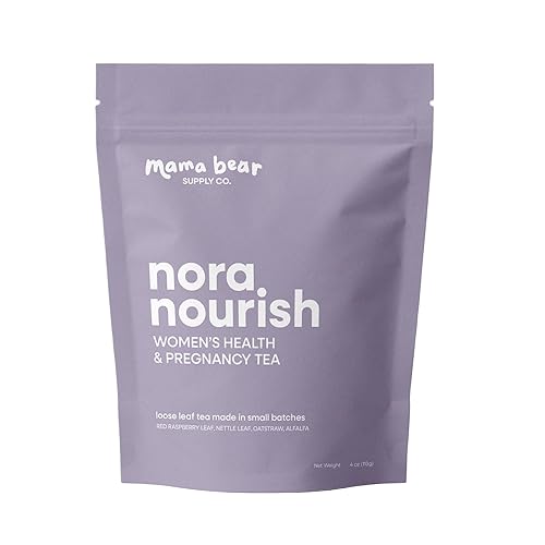 Nora Nourish Organic Pregnancy Tea - Red Raspberry Leaf Herbal Blend for Third Trimester, Postpartum & Women's Health - Caffeine-Free Loose Leaf Tea