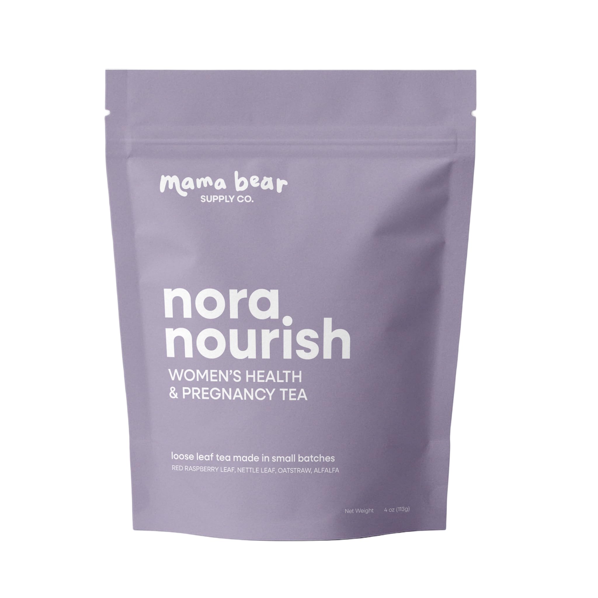 Nora Nourish Organic Pregnancy Tea - Red Raspberry Leaf Herbal Blend for Third Trimester, Postpartum & Women's Health - Caffeine-Free Loose Leaf Tea