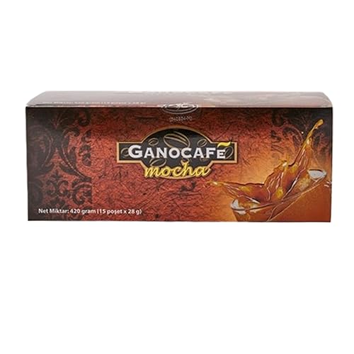 Gano Excel Mocha Instant Coffee with Ganoderma Lucidum (Reishi) Extract - Mushroom Coffee Mix, Mocha Flavor, 1 Box (15 Sachets)