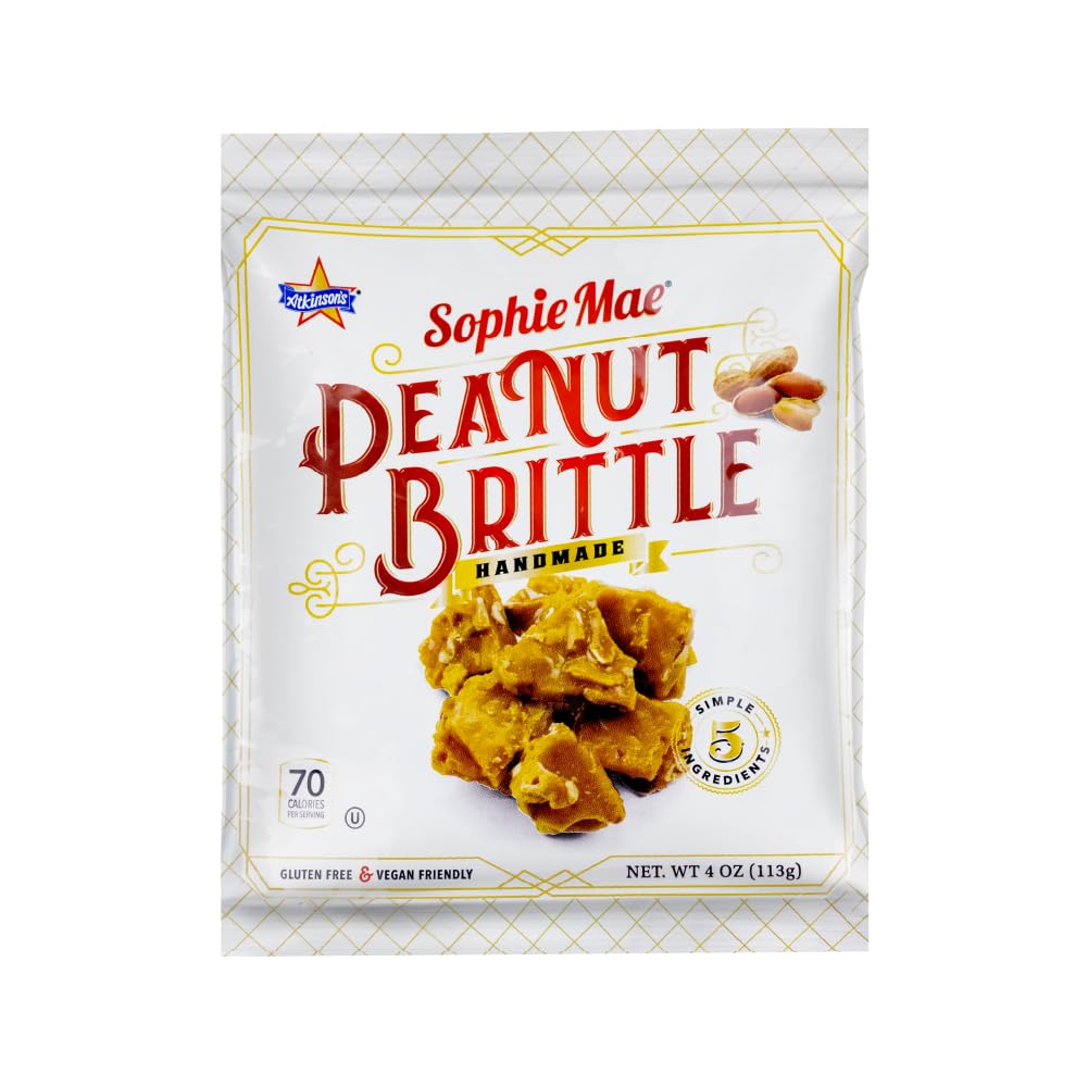 Atkinson's Sophie Mae Peanut Brittle Bites Salty Sweet Gluten Free 4oz Peg Bag