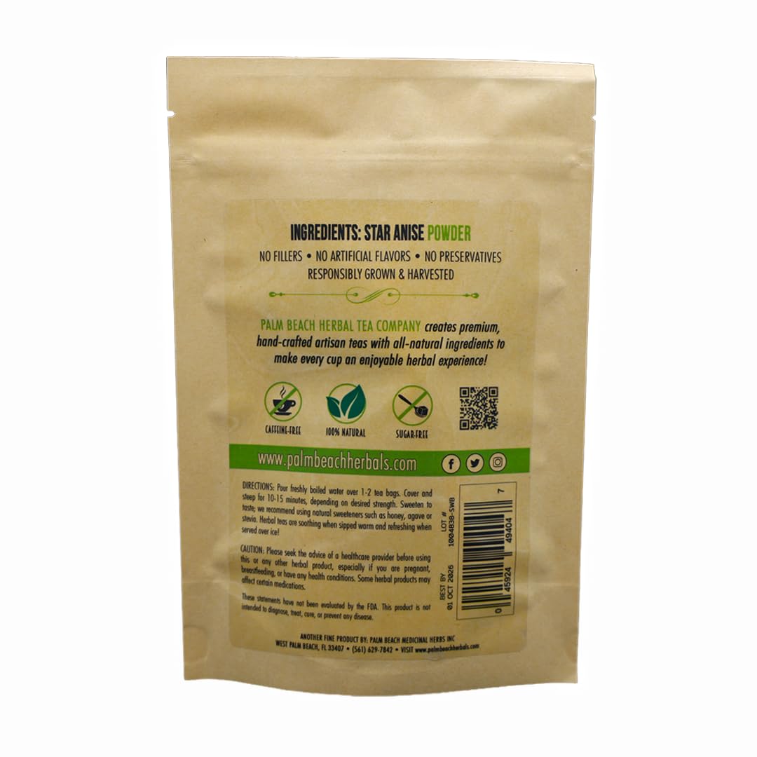 Palm Beach Medicinal Herbs - Star Anise Tea - Pure Herbal Tea Series, 30ct