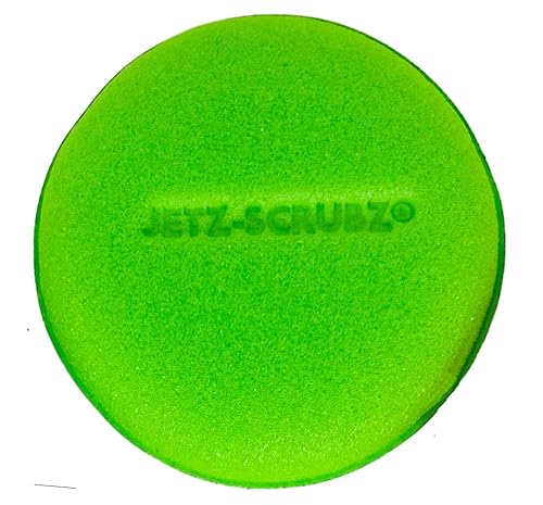 Jetz Scrubz Fashionable Scratch-Free Round Kitchen Scrubber Sponge (1-Pack, Green)