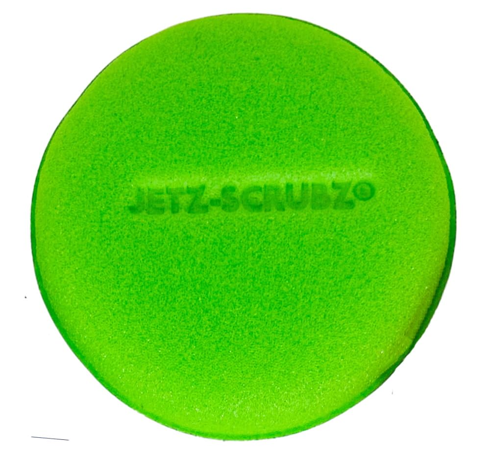 Jetz Scrubz Fashionable Scratch-Free Round Kitchen Scrubber Sponge (1-Pack, Green)