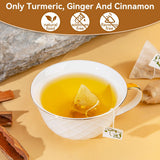 BEICAI 240g/120-Count Premium Turmeric Ginger Cinnamon Tea Bags | 100% Natural, Triangular Corn Fiber for Full-Bodied Brew | Supports Digestive