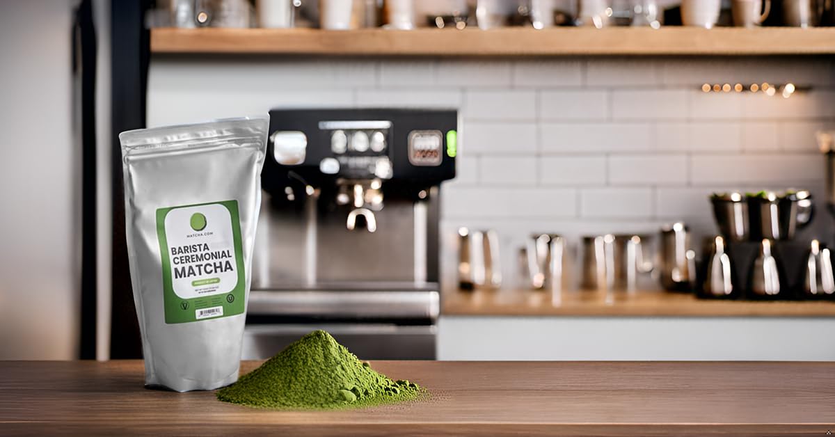 Matcha.com Ceremonial Barista Matcha Powder 1.1 lb (500g) - Premium Japanese Green Tea for Cafes, Restaurants & Foodservice, Easy Preperation