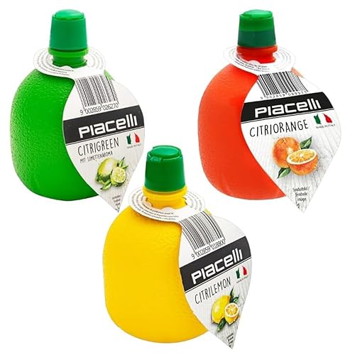 Piacelli CitrTrio Juice - Lemon, Lime & Orange Juice Concentrates Delivering Fresh, Natural Citrus Flavor for Cooking & Drinks - Lemon Juice Adds Zest