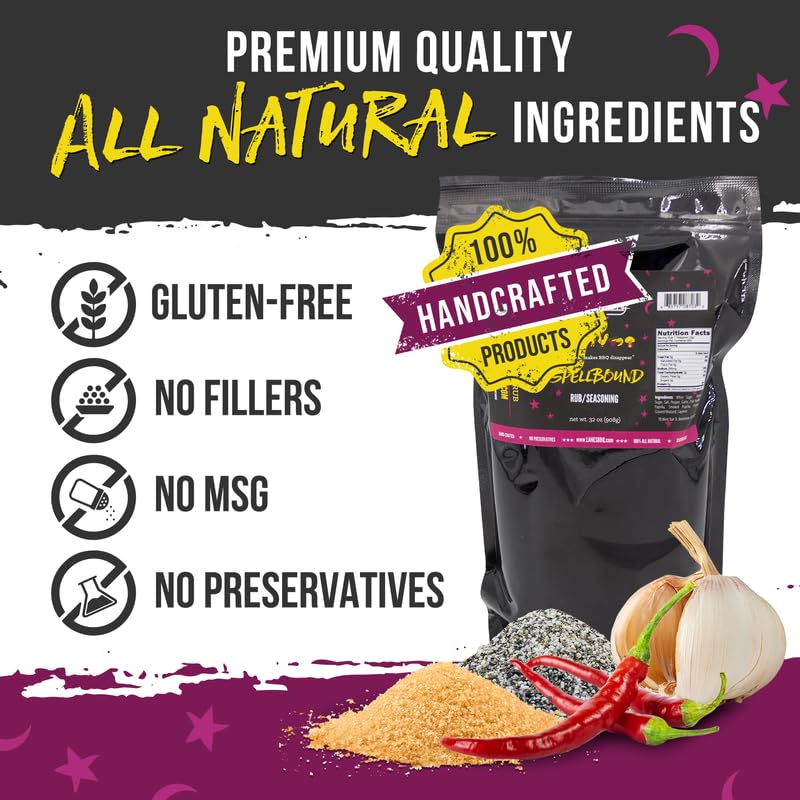Lane's Spellbound Pork Rub Seasoning, All-Natural BBQ Seasoning Rib Rub, Premium Butt Rub Seasoning & Sweet BBQ Rubs for Smoking, Made in USA, 2 Lbs
