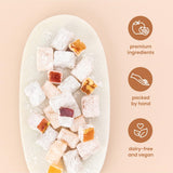 Liberty Orchards Original Aplets & Cotlets - Gourmet Chewy Snack in Gift Box, Gluten Free, Lokum with Nuts, Apricot Walnut Vegan Turkish Delight Candy