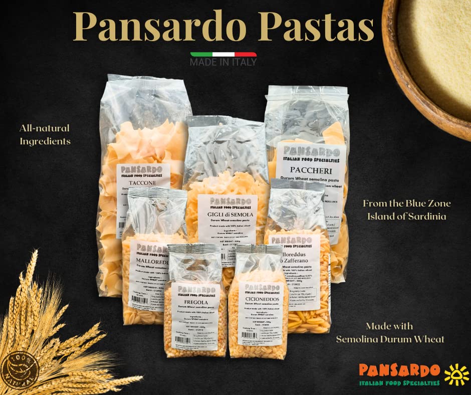 PANSARDO Gigli Di Semola Durum Wheat Semolina Italian Pasta - 2 Pack