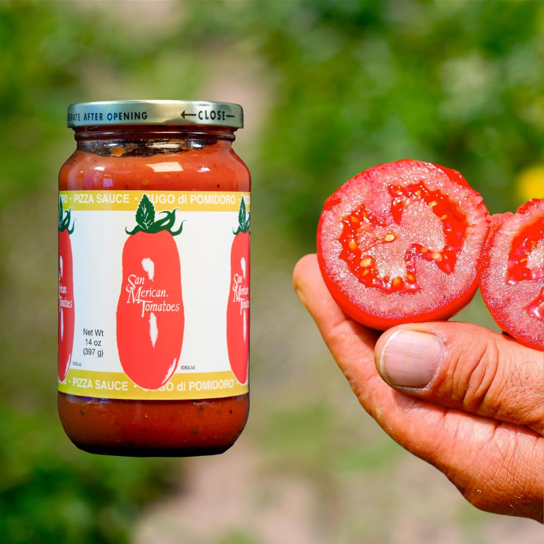 SMT San Merican Tomato Pizza Sauce - Pizza Sauce from Fully Ripened Tomatoes, 14 oz