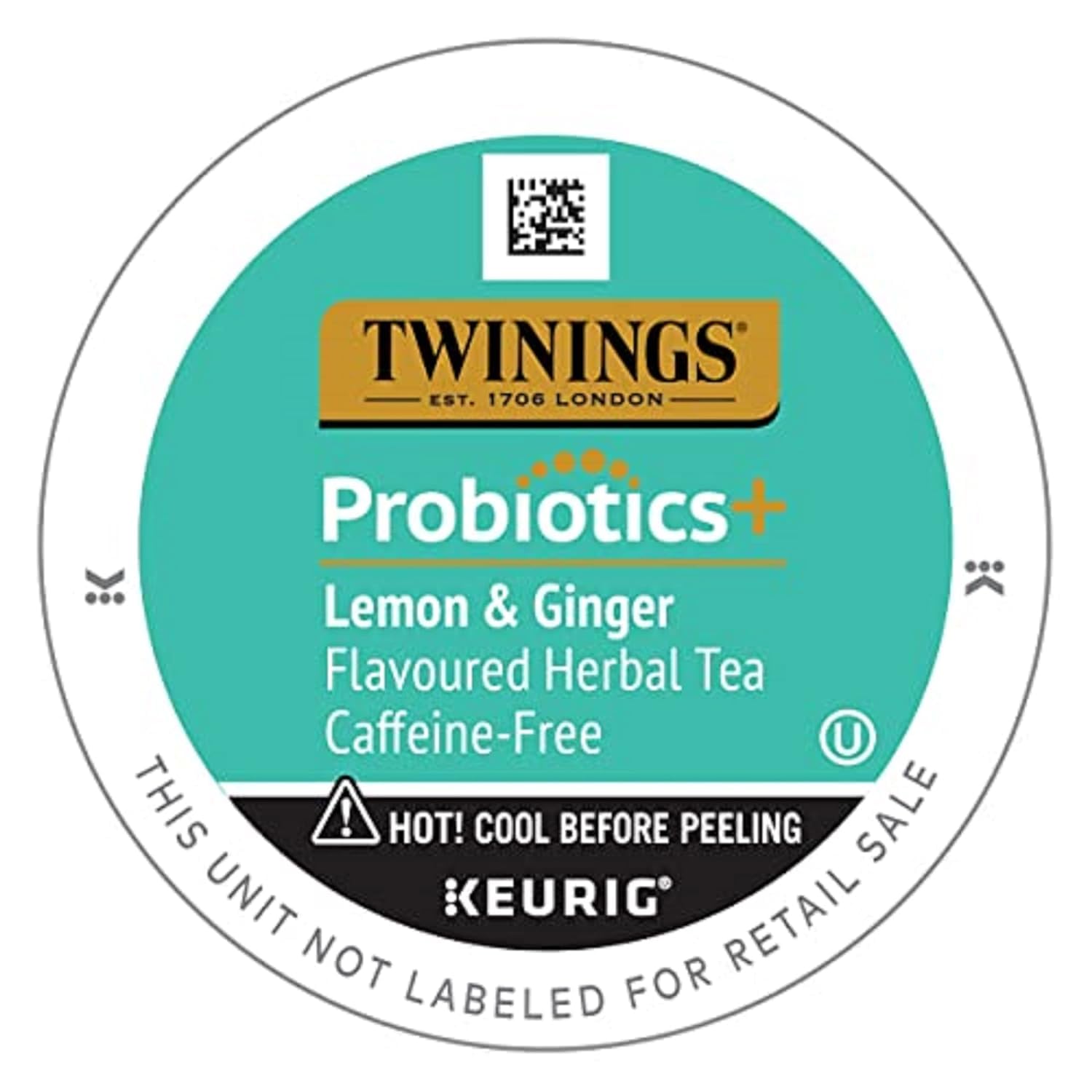 Twinings Probiotics Lemon & Ginger Herbal Tea, Supports Digestive Health, Single Serve K-Cup Pods for Keurig, Naturally Caffeine Free, 24 Count (Pack