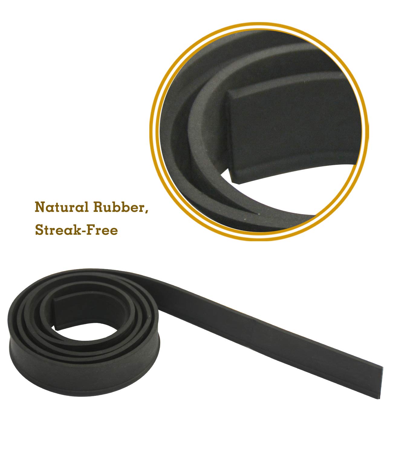 ITTAHO 42" Squeegee Rubber Replacement,Commercial Squeegee Refills for Window Cleaning Squeegee- Black