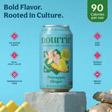 Nourrir Sparkling Pineapple Ginger Juice, Real Fruit, Tropical Zest & Spiced Warmth, Non-GMO, Gluten-Free, Non-Alcoholic, 90 cals, 0g Added Sugar