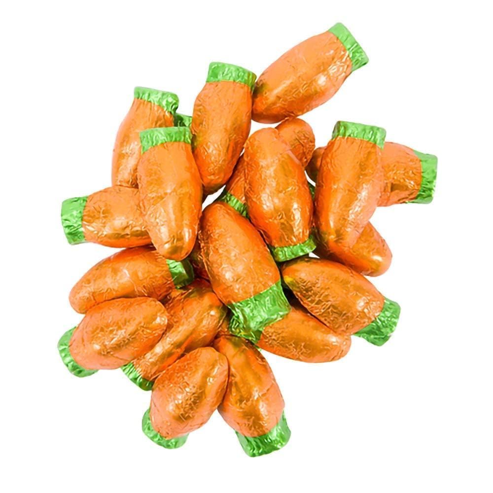 24 Pounds Easter Carrots Milk Chocolate - Multicolor Foil Wrapped Chocolates in Easter Egg Gift Box, Kosher Certified Dairy, Easter Basket Stuffers
