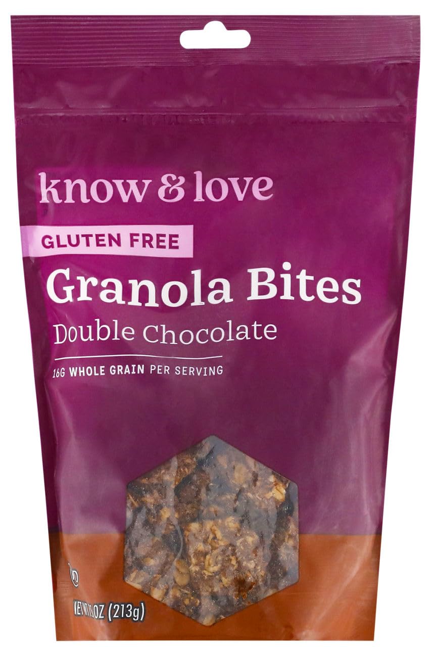 Know & Love, Double Chocolate Brownie Granola Bites, 7.5 Ounce
