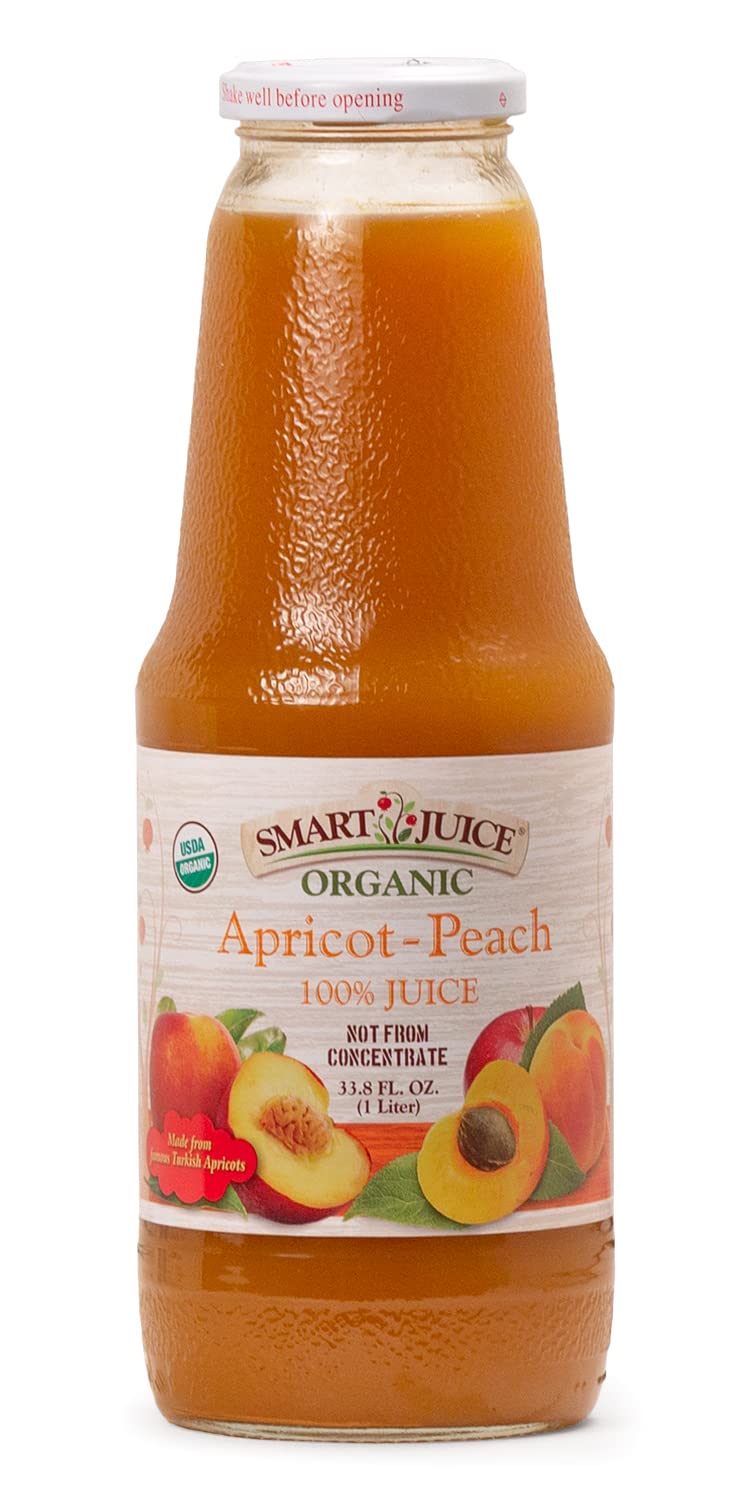 Smart Juice Organic Apricot Peach Juice - 33.8 fl oz (1L) - (Pack of 6)