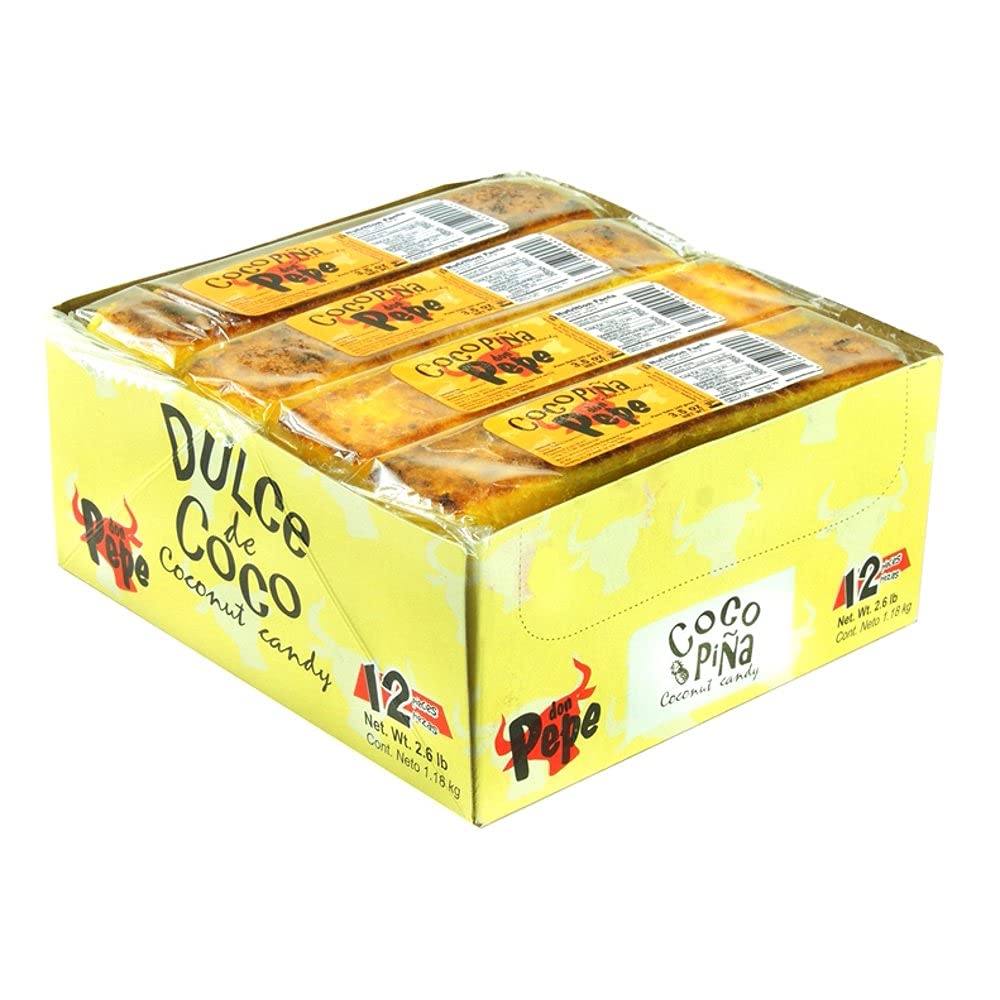 Don Pepe Coco Pina Coconut Bar, 3.5 Oz, 12 Count (Pack of 1) - SUGAR CANDY - ETHNIC