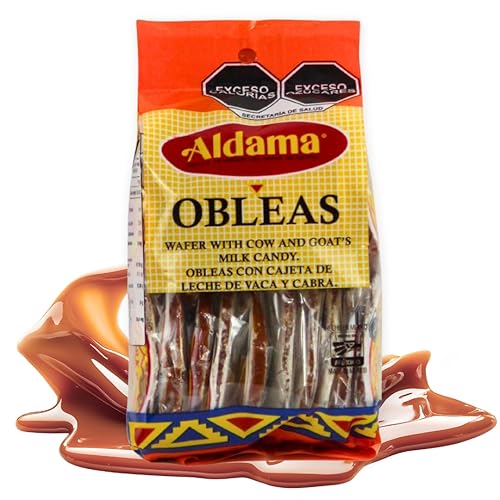 ALDAMA Mini Obleas Milk Candy Wafers - Traditional Mexican Cajeta Wafer Candy, Individually Wrapped (1-Pack, 20 Piece Per Pack)