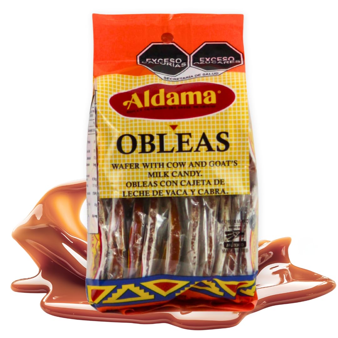 ALDAMA Mini Obleas Milk Candy Wafers - Traditional Mexican Cajeta Wafer Candy, Individually Wrapped (1-Pack, 20 Piece Per Pack)
