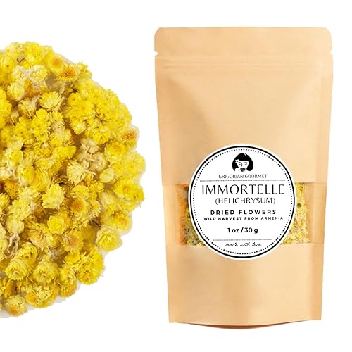Immortelle (Helichrysum Pallasii) 1 OZ (30g) Dried Flowers Loose Herbal Tea | Wild-Harvested from the Mountains of Armenia | Naturally Sourced
