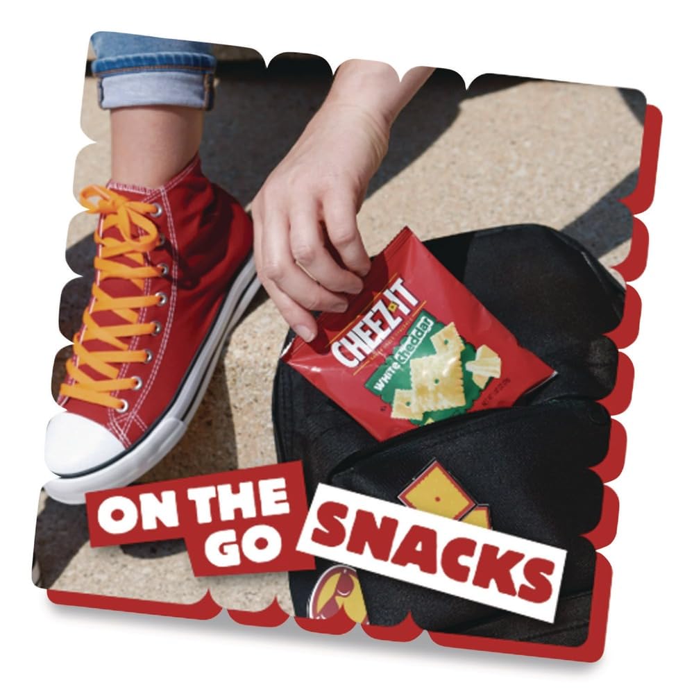 Cheez-It Crackers, 1.5oz Single-Serving Snack Bags, White Cheddar, 8/Box