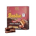 ChocZero Milk Chocolate Caramel & Shortbread Candy Bars - No Added Sugar, High Fiber, Gluten Free, Keto Friendly Bestie Bars (8 Count Box)
