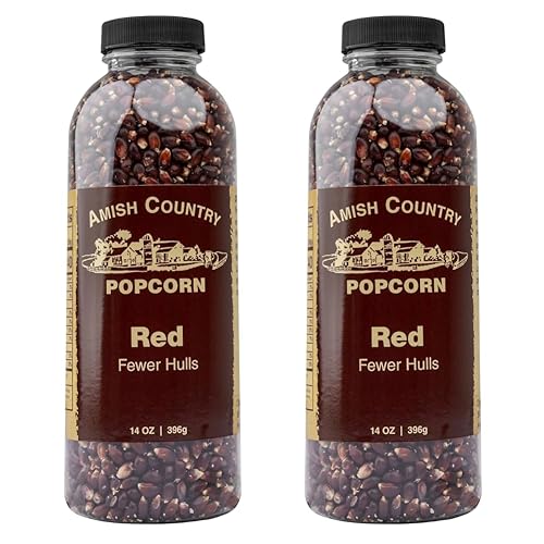 Amish Country Popcorn | 2-14 oz Bottles | Red Popcorn Kernels | Old Fashioned, Non-GMO and Gluten Free (2-14 oz Bottles)