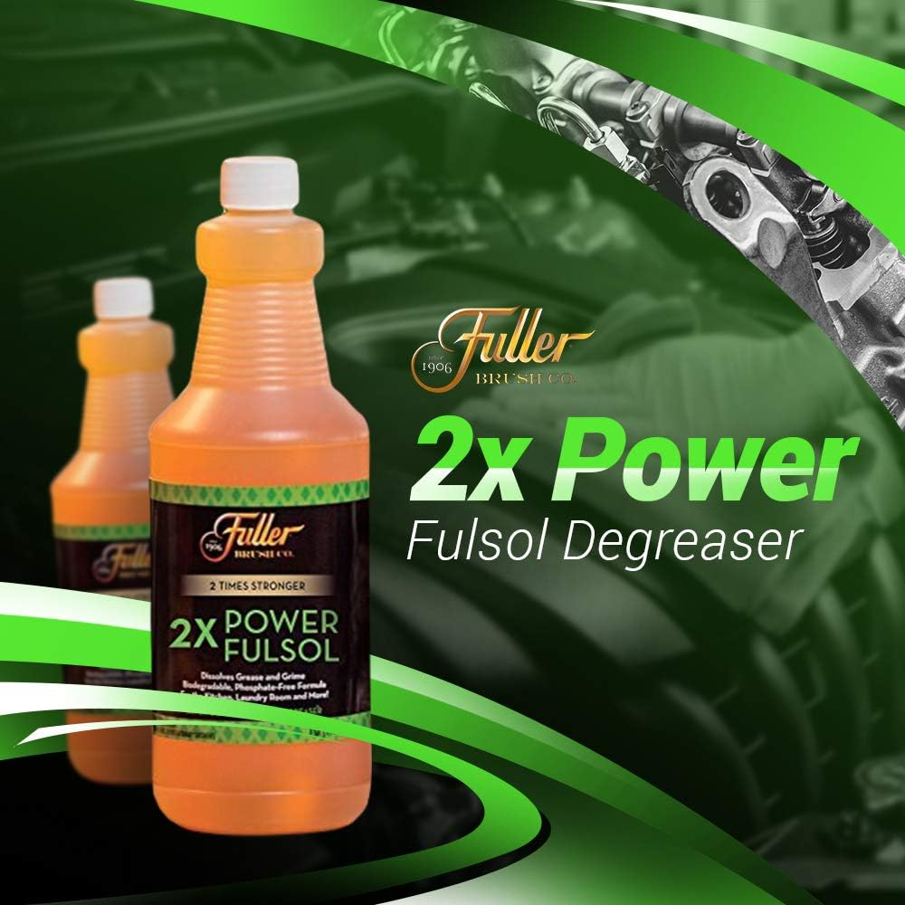 Fuller Brush 2X Power Fulsol Degreaser - Removes Grease, Oil, Grime & Stains - All Purpose Oil, Grease & Grime Cleaner For Bike, Automotive, Grill